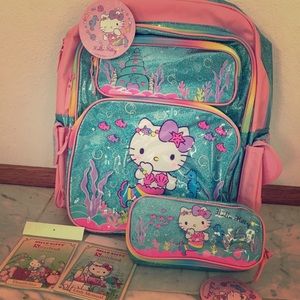 Brand new Hello kitty backpack set